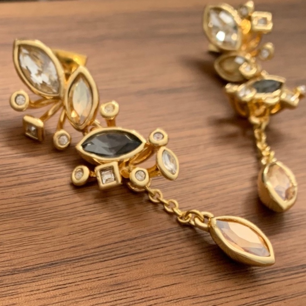ALEXIS BITTAR Graceful Sculpted Dangling Crystal Post Earrings - Picture 6 of 11